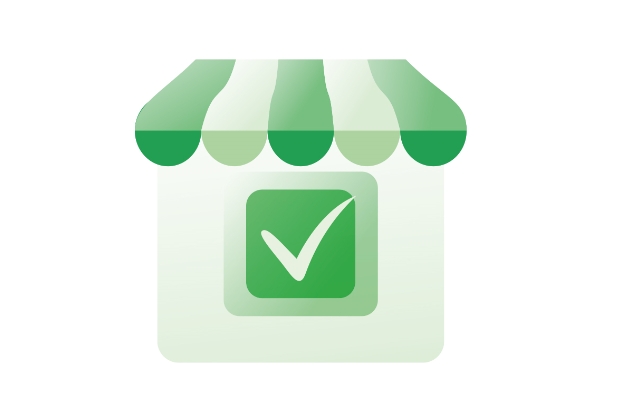 Grünes Haus-Icon für Google My Business