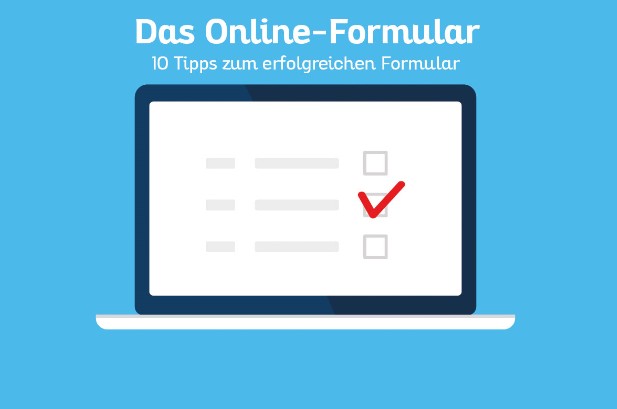icons eines macbooks vor hellblauem hintergrund mit der ueberschrift 10 tipps zum erfolgreichen formular