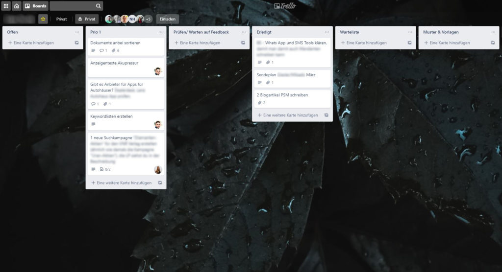 trello beispielboard screenshot