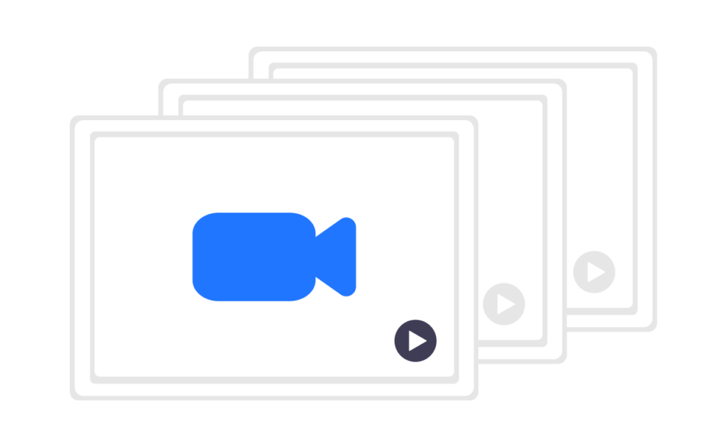 Symbol einer illustrierten Videokamera in einem Rahmen