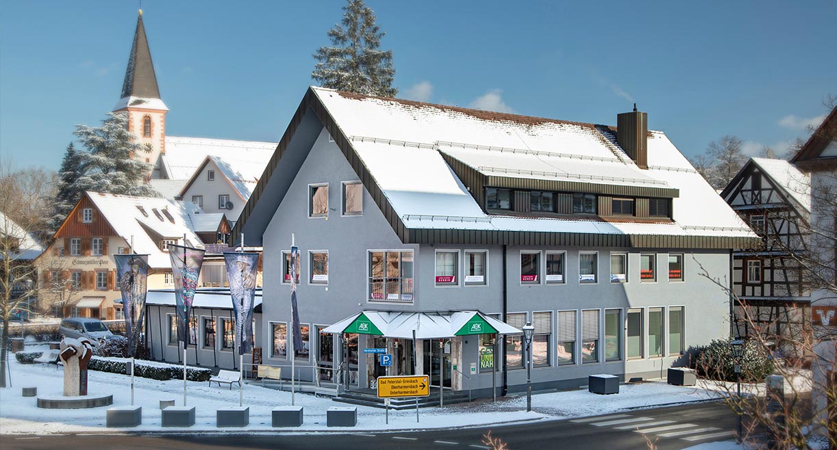 verschneites Büro von PS Marketing Zell