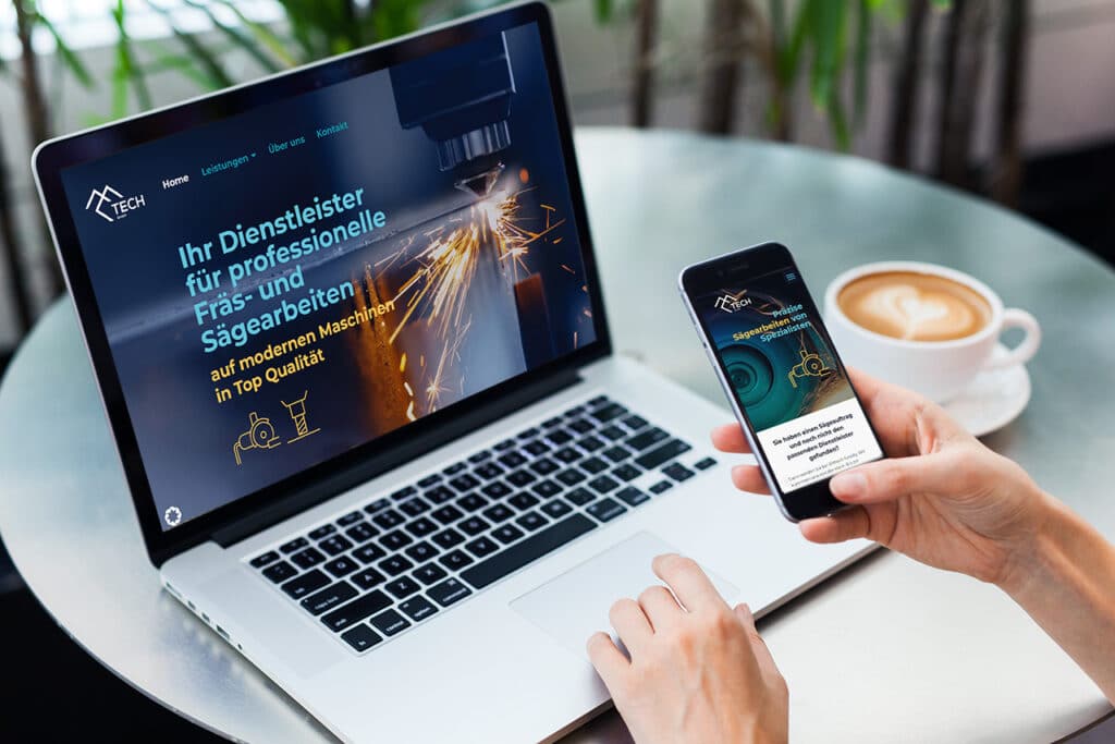 Webseite des PS Marketing Kunden EmTech