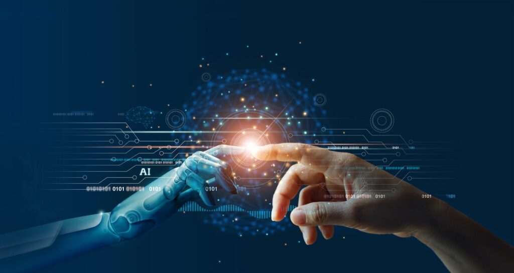 Zeichen für die Zusammenarbeit von Menschen mit KIs und Automatisierung